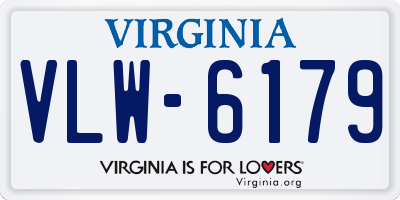 VA license plate VLW6179