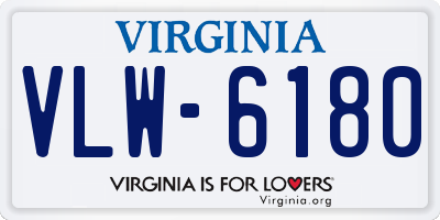 VA license plate VLW6180