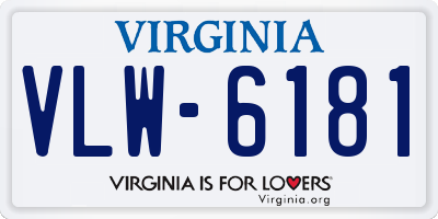 VA license plate VLW6181