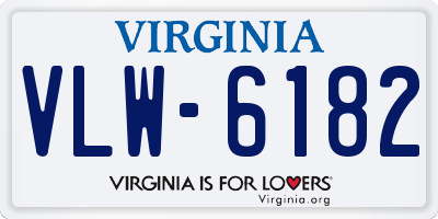 VA license plate VLW6182