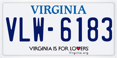 VA license plate VLW6183