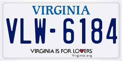 VA license plate VLW6184