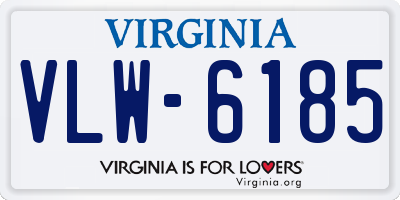 VA license plate VLW6185