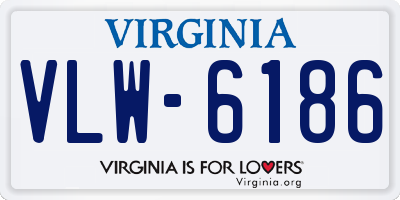 VA license plate VLW6186