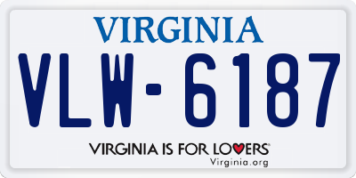 VA license plate VLW6187