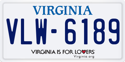 VA license plate VLW6189