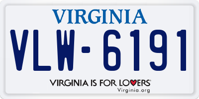 VA license plate VLW6191