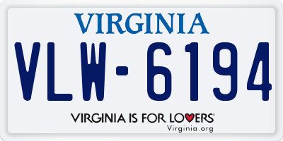 VA license plate VLW6194