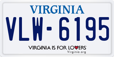 VA license plate VLW6195