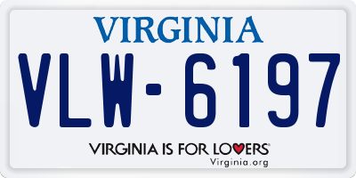 VA license plate VLW6197