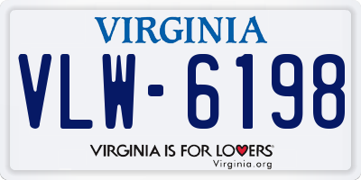 VA license plate VLW6198