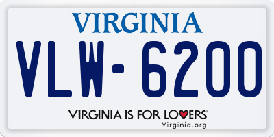 VA license plate VLW6200