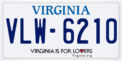 VA license plate VLW6210