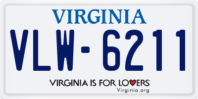 VA license plate VLW6211