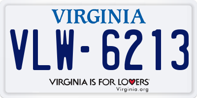 VA license plate VLW6213