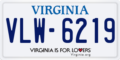 VA license plate VLW6219