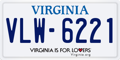 VA license plate VLW6221