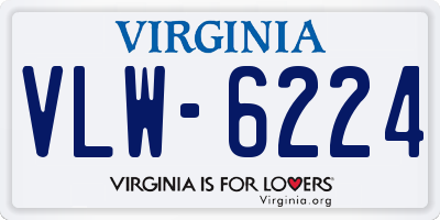 VA license plate VLW6224