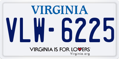 VA license plate VLW6225