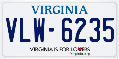 VA license plate VLW6235