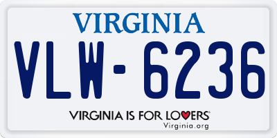 VA license plate VLW6236