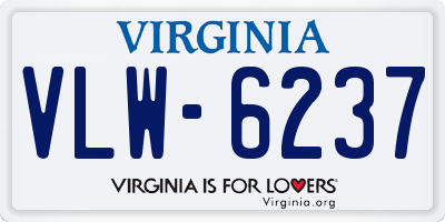 VA license plate VLW6237