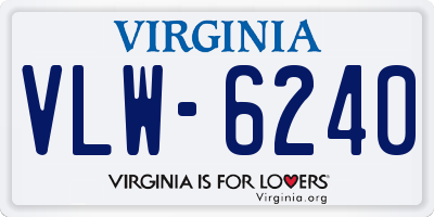 VA license plate VLW6240