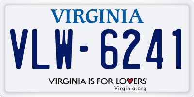 VA license plate VLW6241