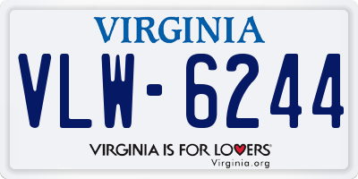 VA license plate VLW6244