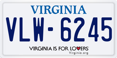 VA license plate VLW6245