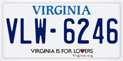 VA license plate VLW6246