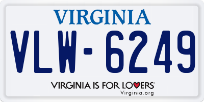 VA license plate VLW6249