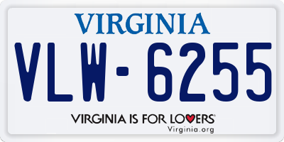 VA license plate VLW6255