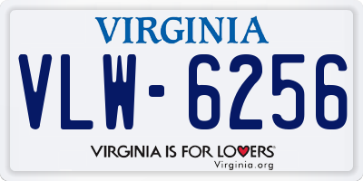 VA license plate VLW6256