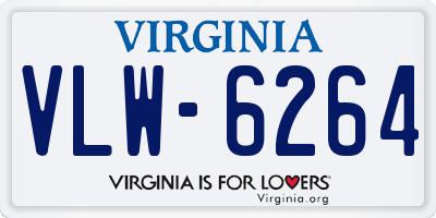 VA license plate VLW6264