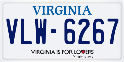 VA license plate VLW6267