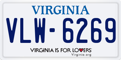 VA license plate VLW6269