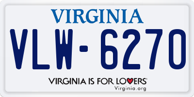 VA license plate VLW6270