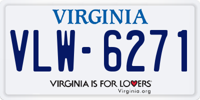 VA license plate VLW6271