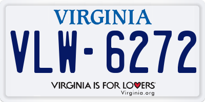 VA license plate VLW6272