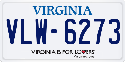 VA license plate VLW6273