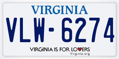 VA license plate VLW6274