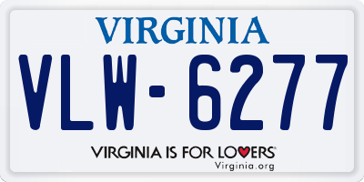 VA license plate VLW6277