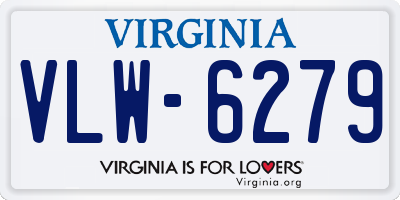 VA license plate VLW6279