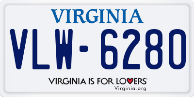 VA license plate VLW6280