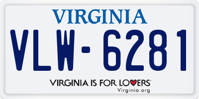 VA license plate VLW6281