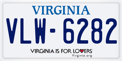 VA license plate VLW6282