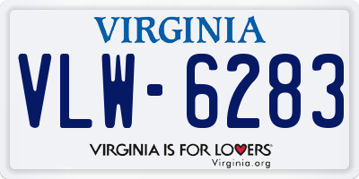 VA license plate VLW6283