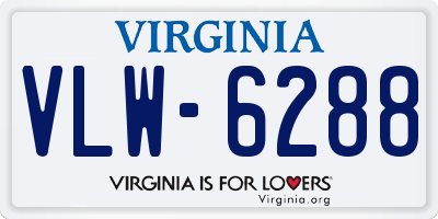 VA license plate VLW6288