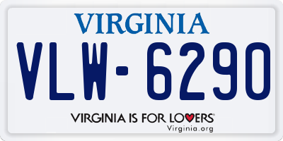 VA license plate VLW6290